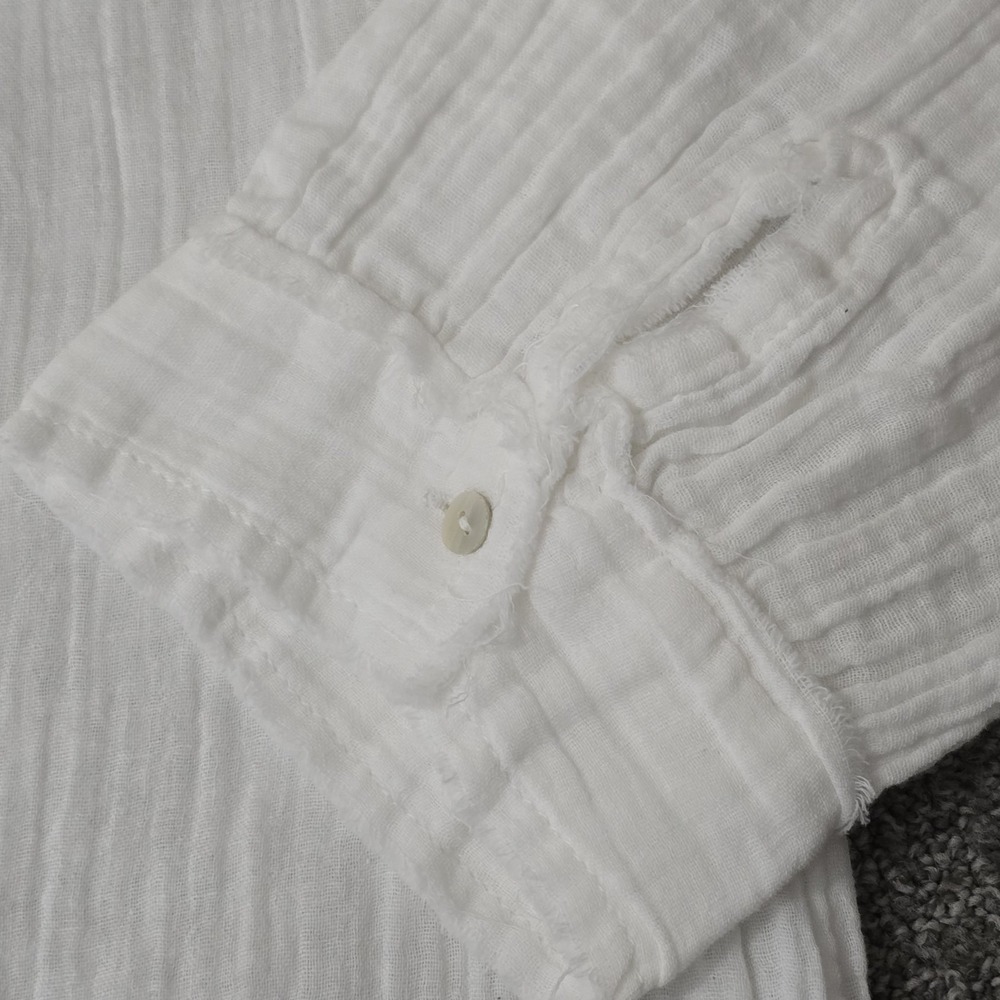 Natural Life M White Cotton Gauze Peasant Blouse NWT Boho Coastal Cottagecore - Picture 3 of 6